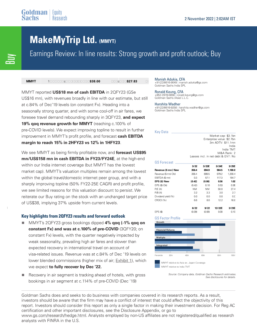 MakeMyTrip Ltd. (MMYT)_ Earnings Review_ In line results_ Strong growth and profit outlook; Buy(1)MakeMyTrip Ltd. (MMYT)_ Earnings Review_ In line results_ Strong growth and profit outlook; Buy(1)_1.png